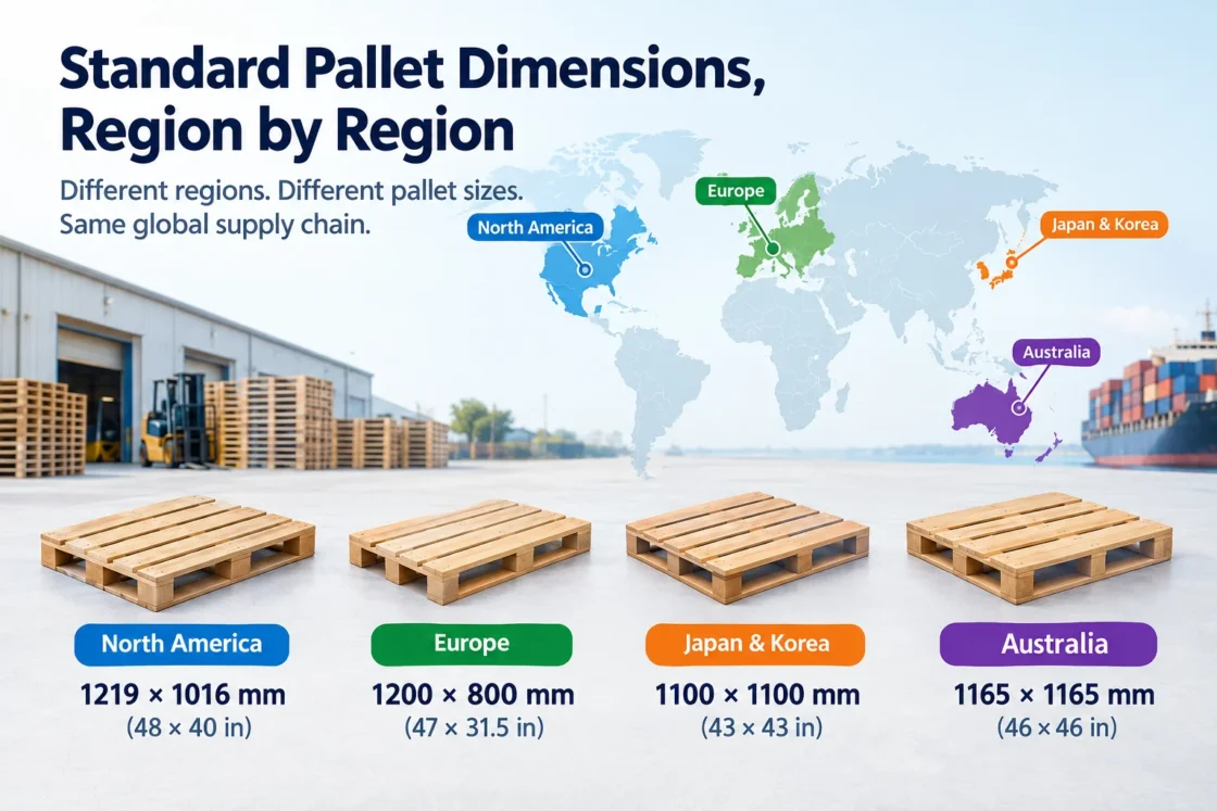 standard pallet dimensions region by region